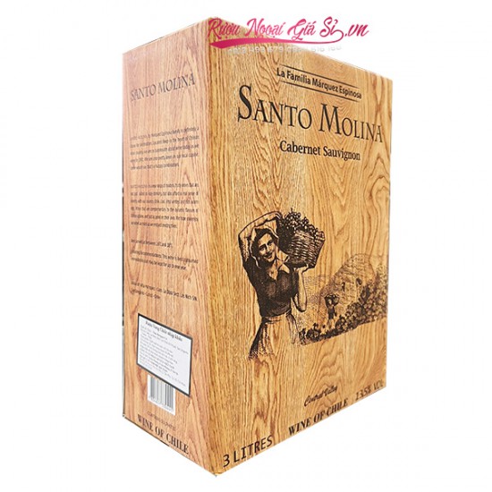 Rượu Vang Bịch Chile Santo Molina 3 Lít